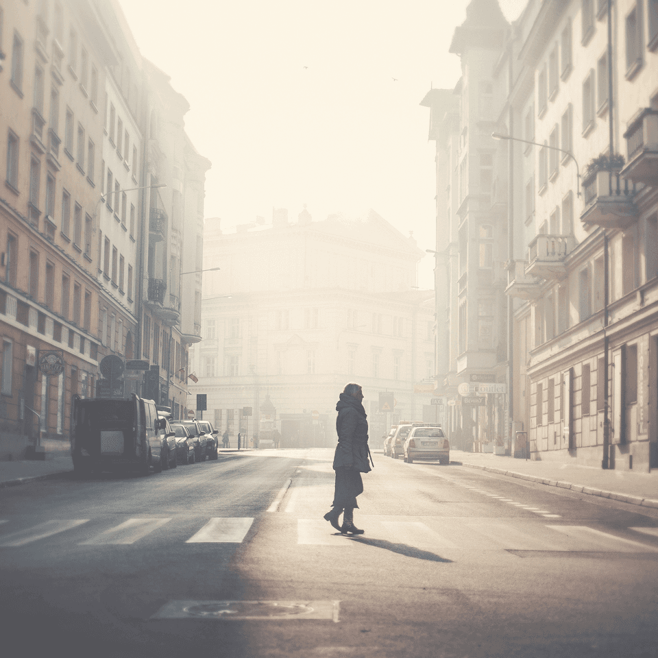 Pessoa na rua em Londres